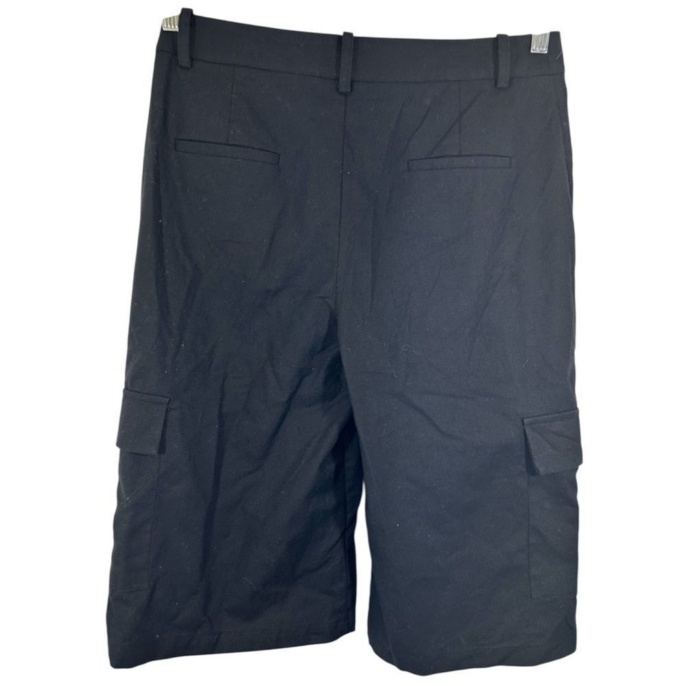 Reveriee womans Bermuda shorts small black cargo linen capsule casual cotton